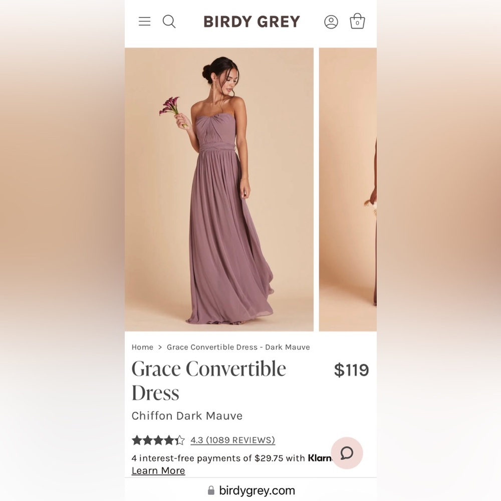 Mauve Grace Convertible Dress from Birdy Grey